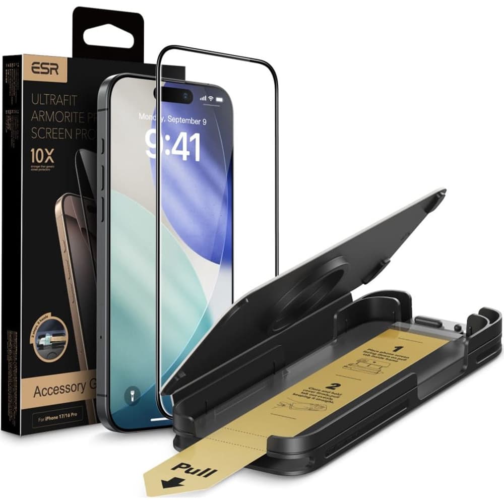 ESR - Corning Gorilla Glass UltraFit™ - iPhone 17 Pro Max - černá - náhled 1