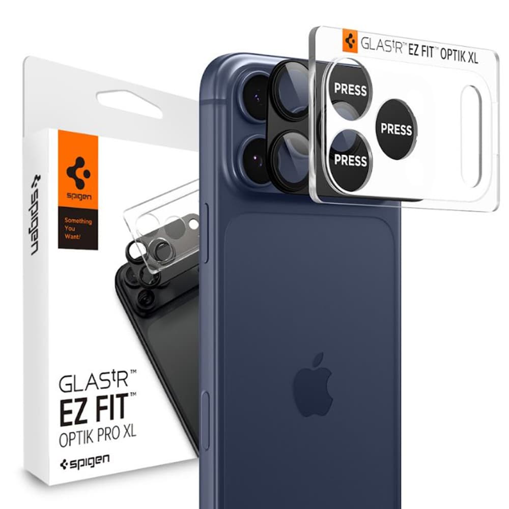 Spigen - Optik.tR EZ Fit Pro XL sklo fotoaparátu - iPhone 17 Pro Max - černé - náhled 1