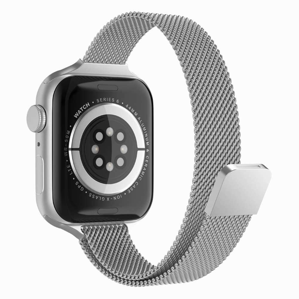 Techsuit - řemínek k hodinkám (W034) - Apple Watch 1/2/3/4/5/6/7/8/9/10/11/SE/SE 2/SE 3/Ultra/Ultra 2/Ultra 3 (42/44/45/46/49mm) - stříbrný - náhled 1