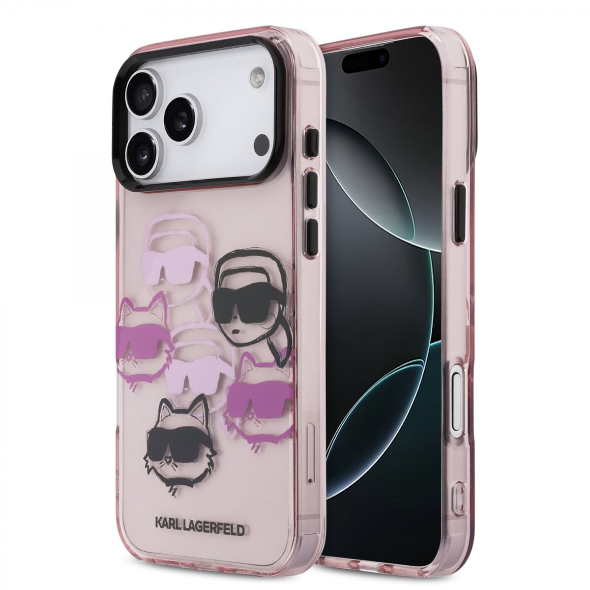 Zadní kryt Karl Lagerfeld IML Multi K&amp;CH Heads pro iPhone 17 Pro Max Pink - náhled 1