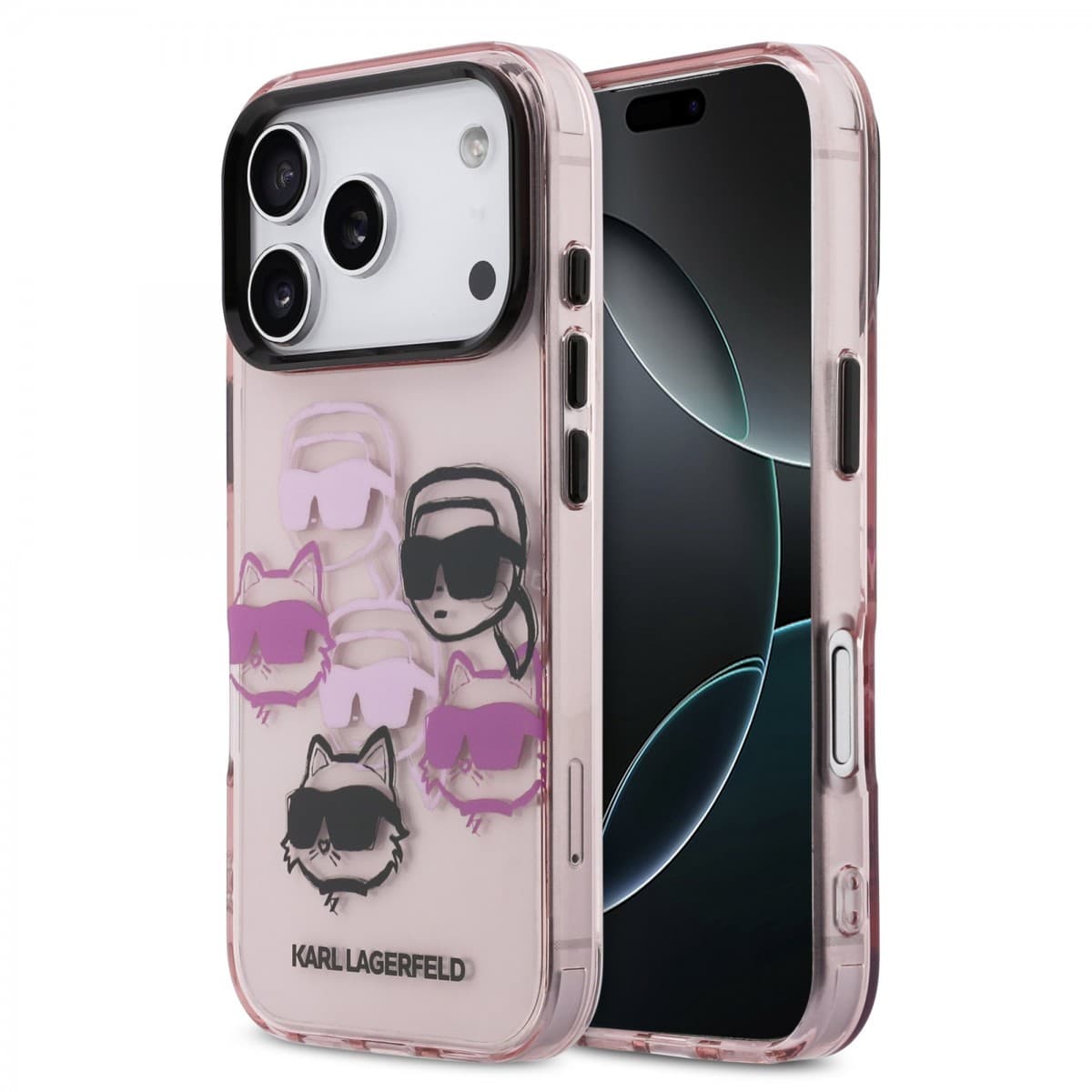 Zadní kryt Karl Lagerfeld IML Multi K&amp;CH Heads pro iPhone 17 Pro Pink - náhled 1