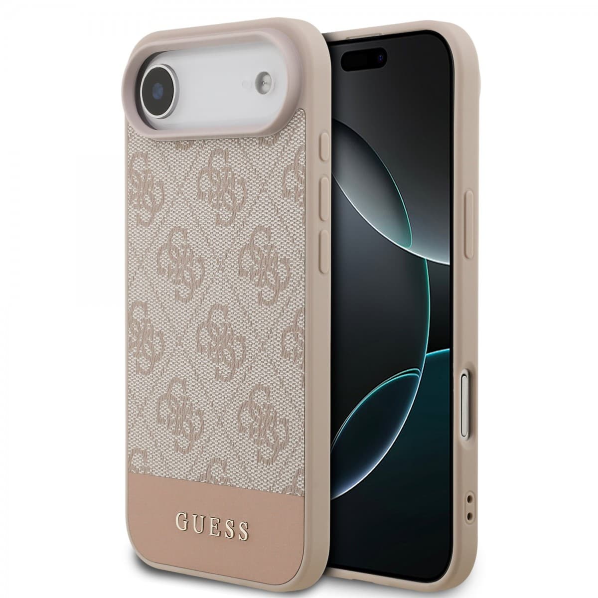 Zadní kryt Guess PU 4G Stripe pro iPhone Air Pink - náhled 1