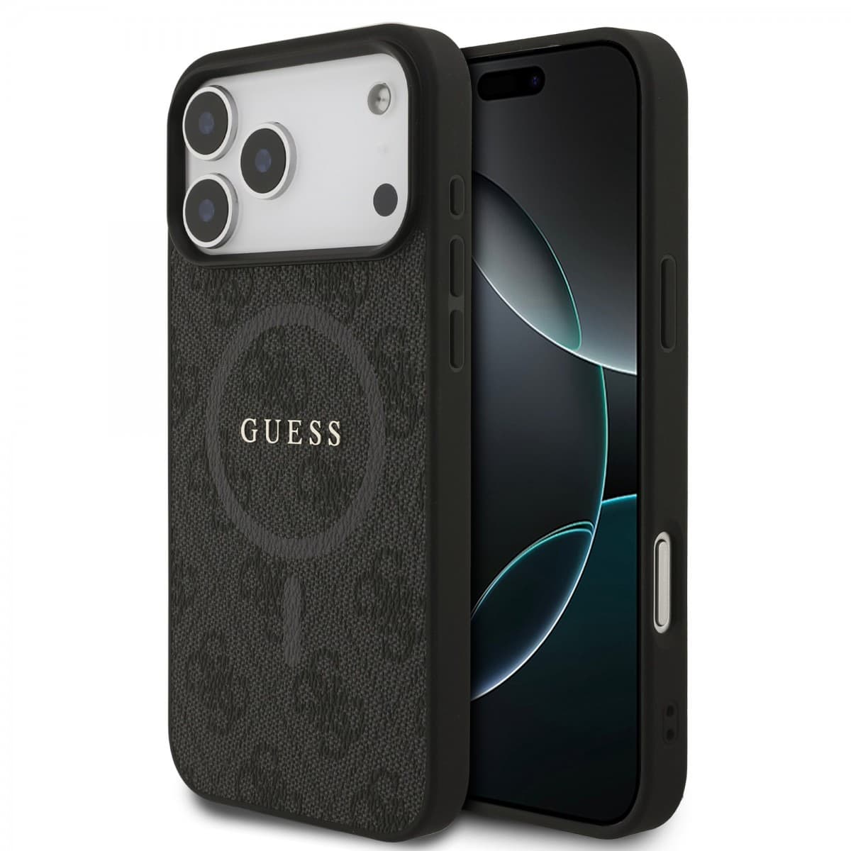 Zadní kryt Guess PU Leather 4G Colored Ring MagSafe pro iPhone 17 Pro Max Black - náhled 1