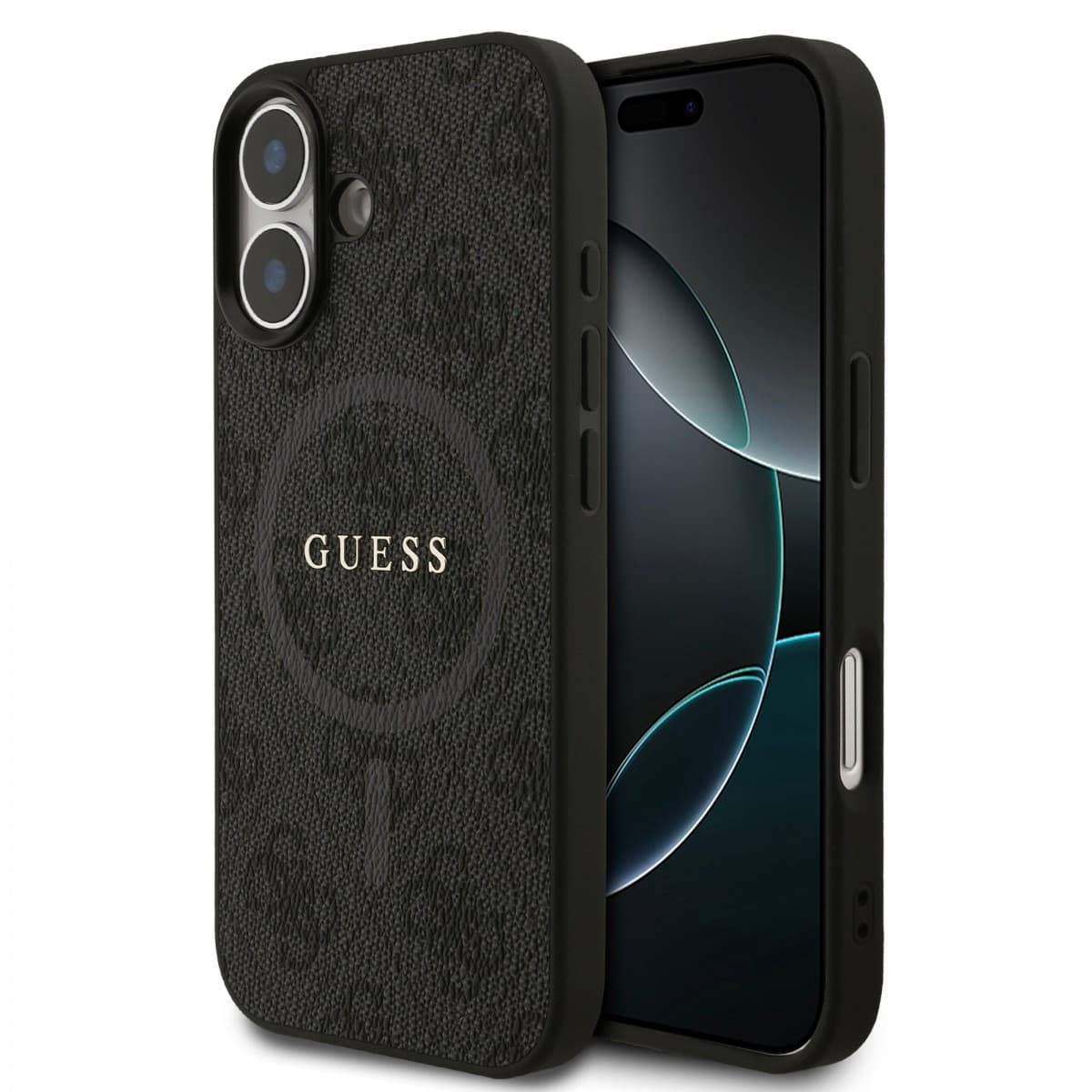 Zadní kryt Guess PU Leather 4G Colored Ring MagSafe pro iPhone 17 Black - náhled 1