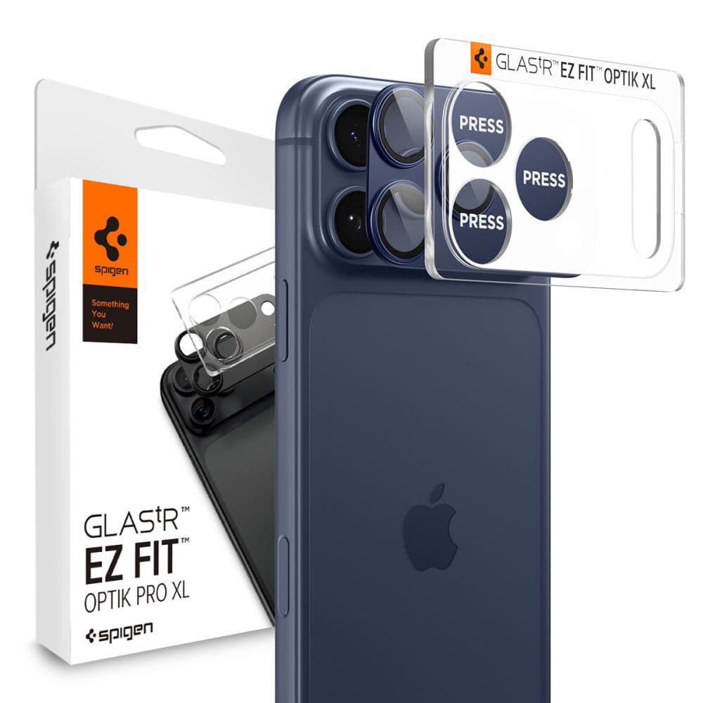 Spigen - Optik.tR EZ Fit Pro sklo fotoaparátu (2 balení) - iPhone 17 Pro Max - modré - náhled 1