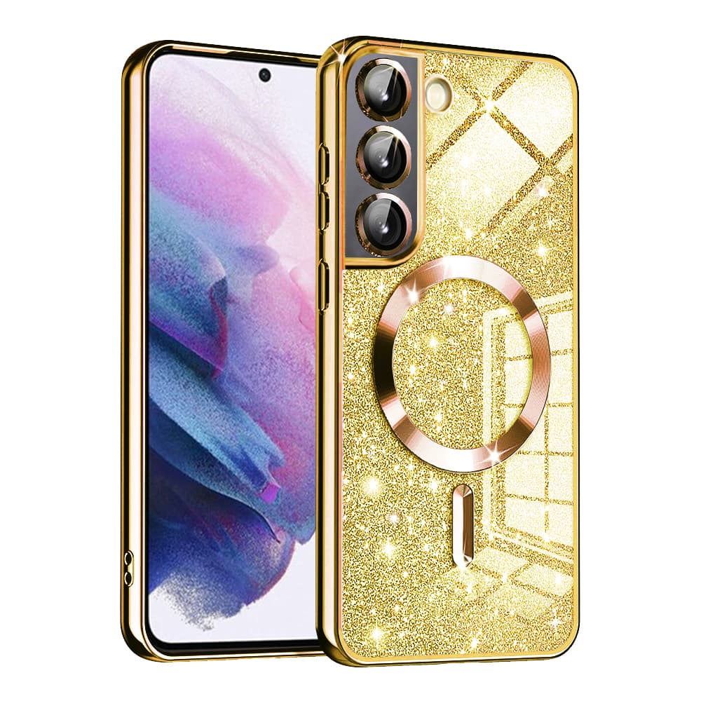 Techsuit - luxusní třpytivý MagSafe - Samsung Galaxy S22 5G - zlatý - náhled 1