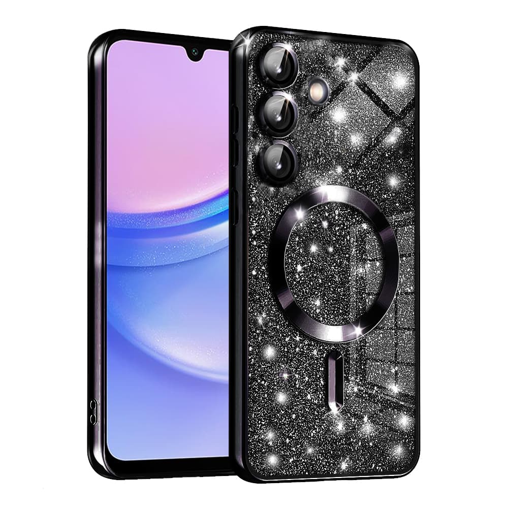Techsuit - luxusní třpytky MagSafe - Samsung Galaxy A15 4G / A15 5G - černá - náhled 1