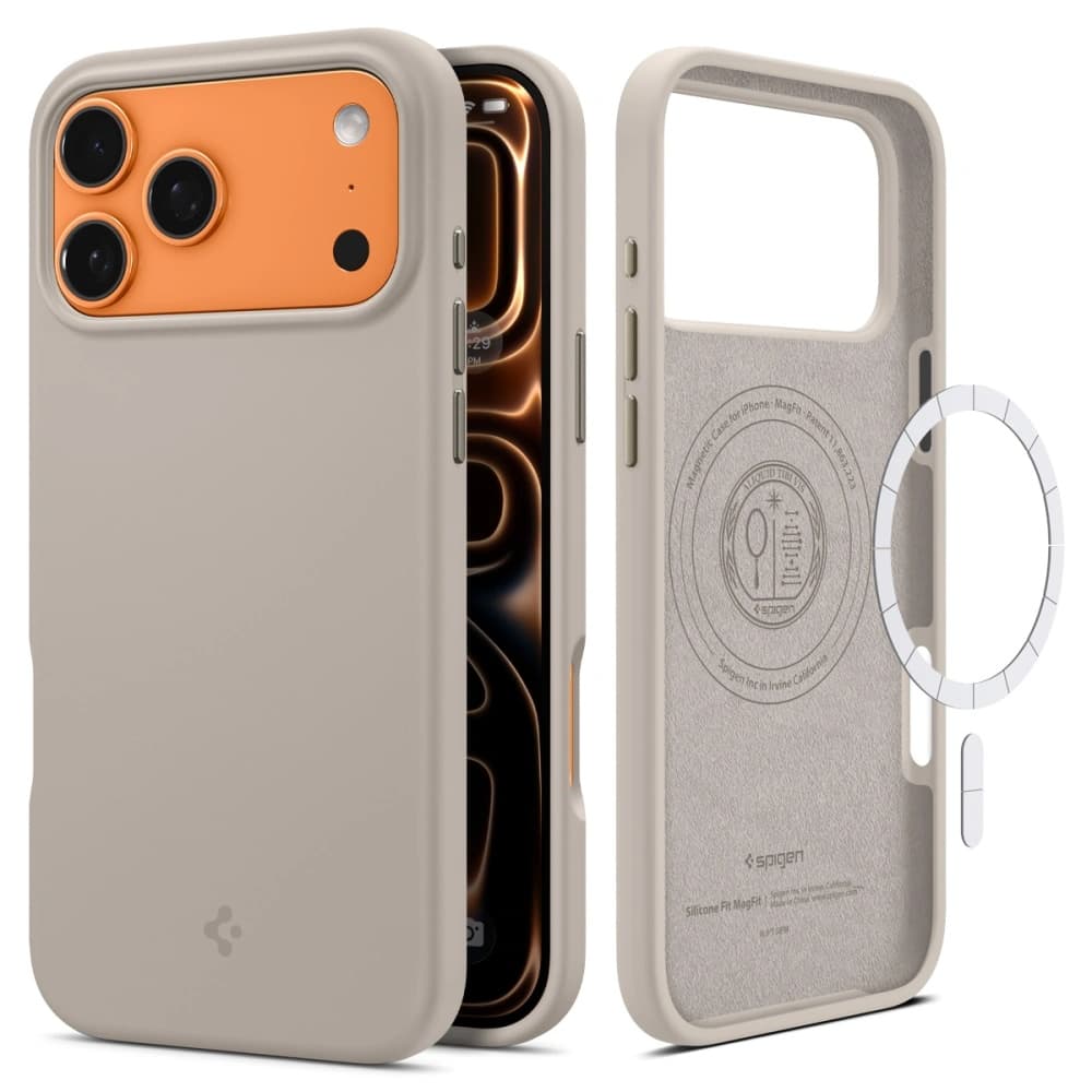 Spigen - Silicone Fit MagSafe - iPhone 17 Pro Max - Stone - náhled 1