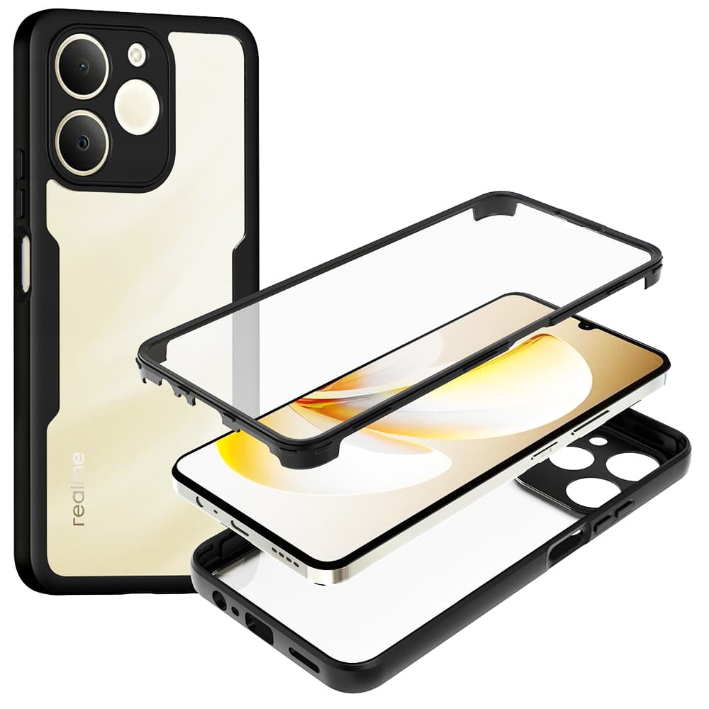 Techsuit – ColorVerse 360 Series + ochrana obrazovky – Realme Note 70T – černá - náhled 1