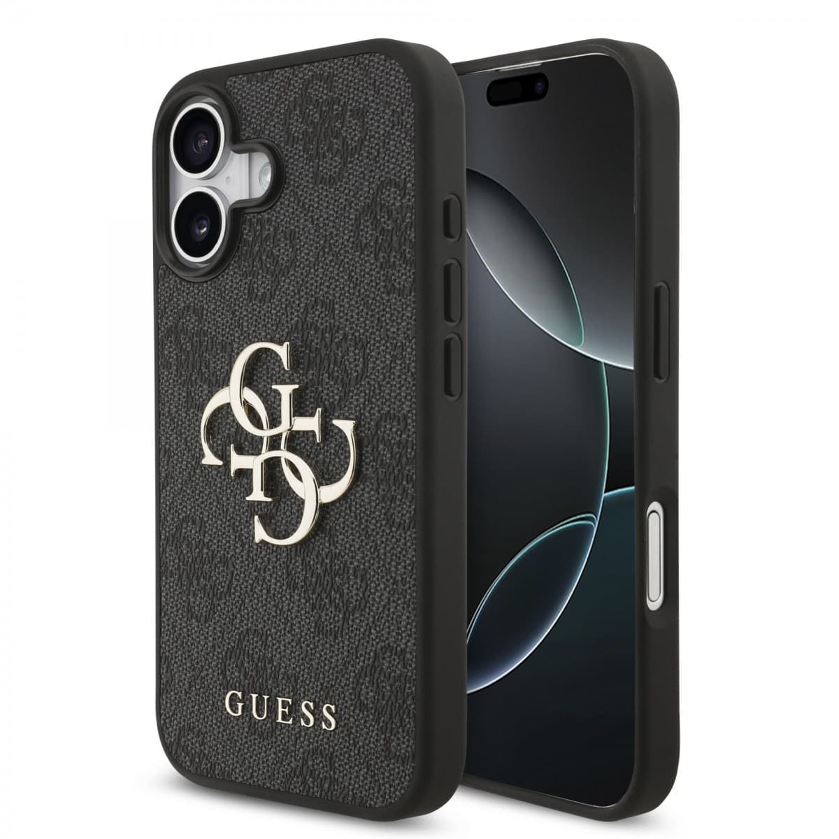 Zadní kryt Guess PU 4G Metal Logo pro iPhone 17 Grey - náhled 1