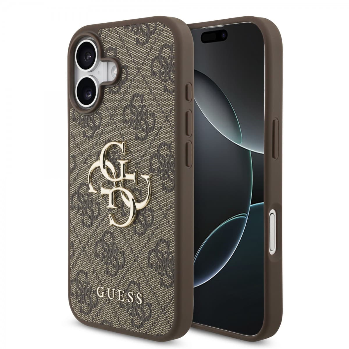 Zadní kryt Guess PU 4G Metal Logo pro iPhone 17 Brown - náhled 1