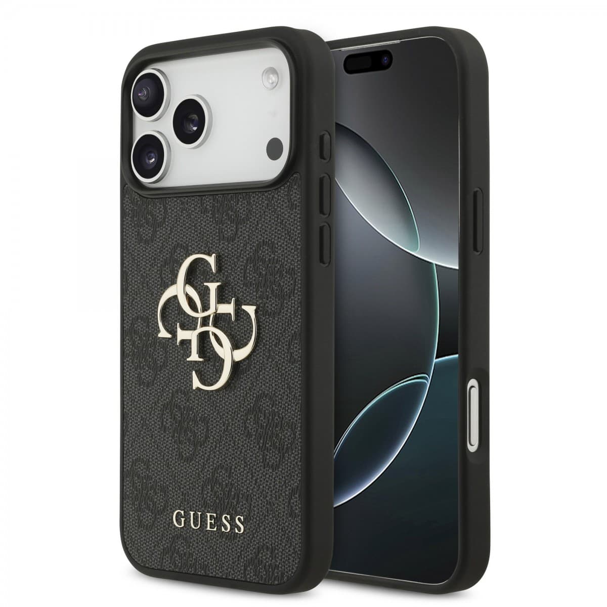 Zadní kryt Guess PU 4G Metal Logo pro iPhone 17 Pro Max Grey - náhled 1