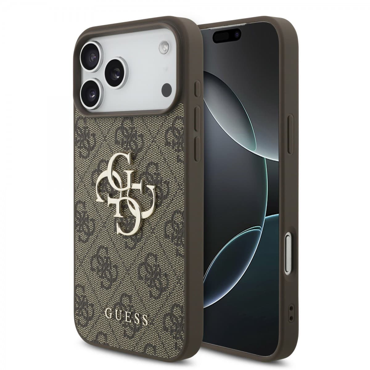 Zadní kryt Guess PU 4G Metal Logo pro iPhone 17 Pro Max Brown - náhled 1