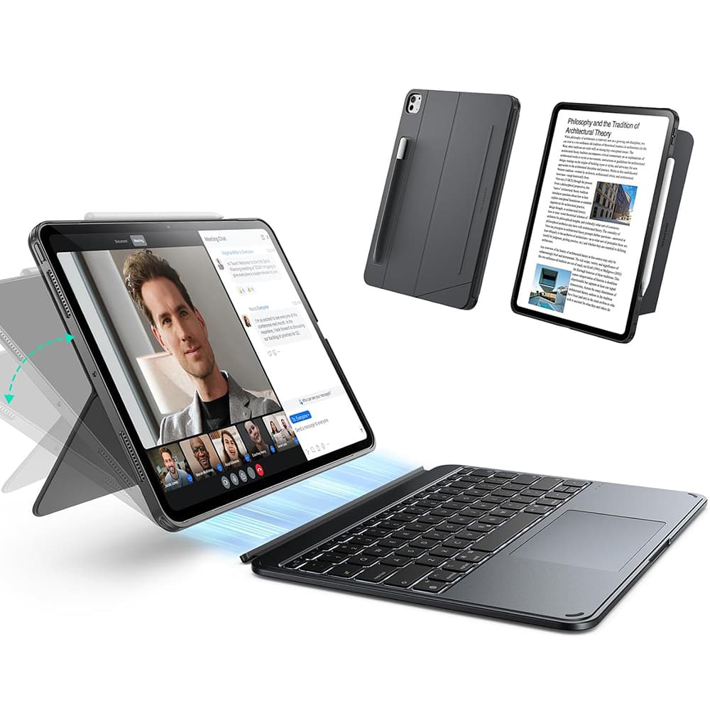 ESR - pouzdro s klávesnicí Shift - iPad Air 4 (2020) / Air 5 (2022) / Air 11 (2024) / Air 11 (2025) - tmavě šedá