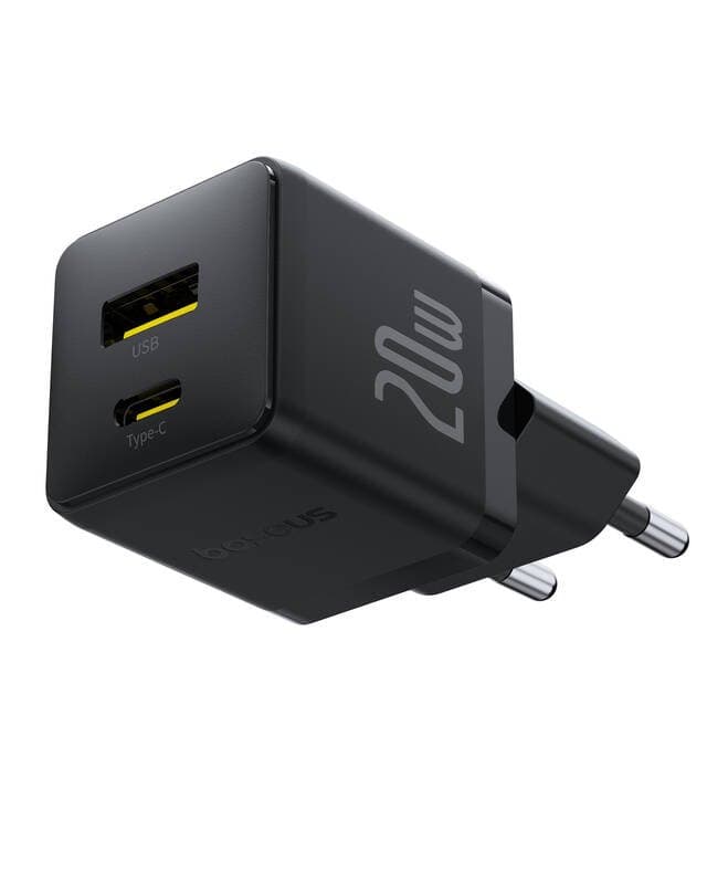 Adaptér Baseus Palm Fast USB-A + USB-C 20W Black - náhled 1