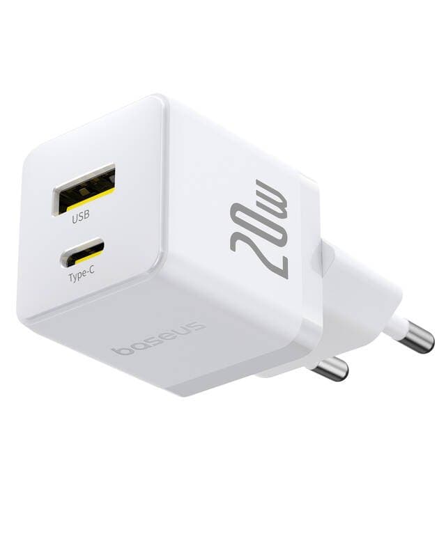 Adaptér Baseus Palm Fast USB-A + USB-C 20W White - náhled 1