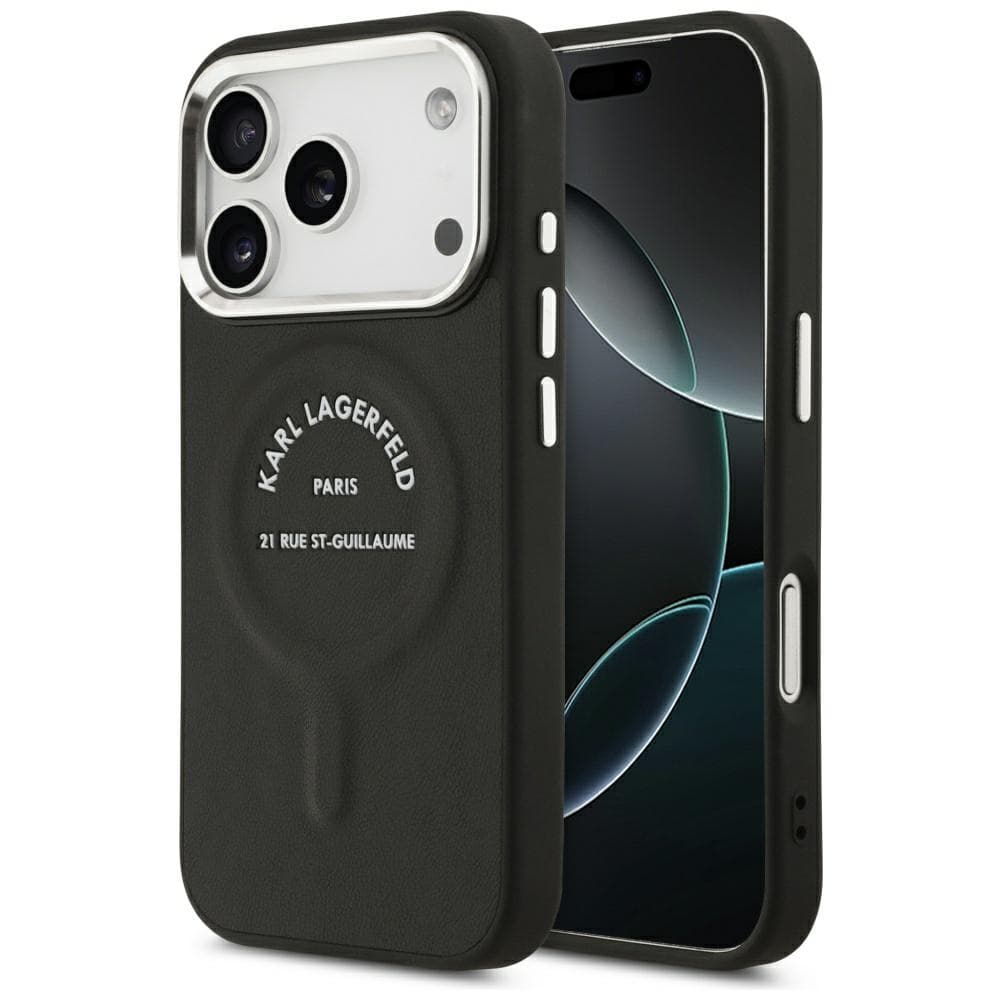 Karl Lagerfeld – kožené Karl RSG logo MagSafe (KLHMP17LPSKRSGEK) – iPhone 17 Pro – černé - náhled 1