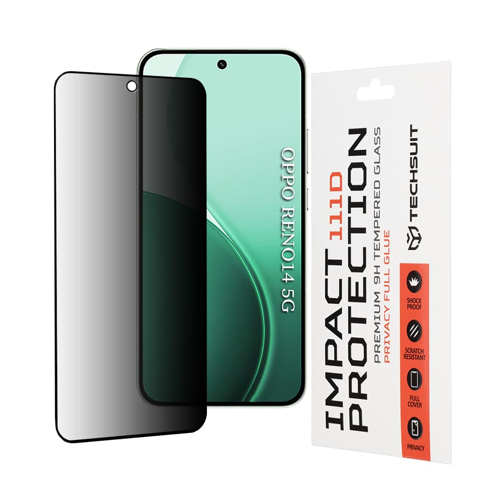Techsuit - 111D Privacy Full Glue - Oppo Reno14 - černá
