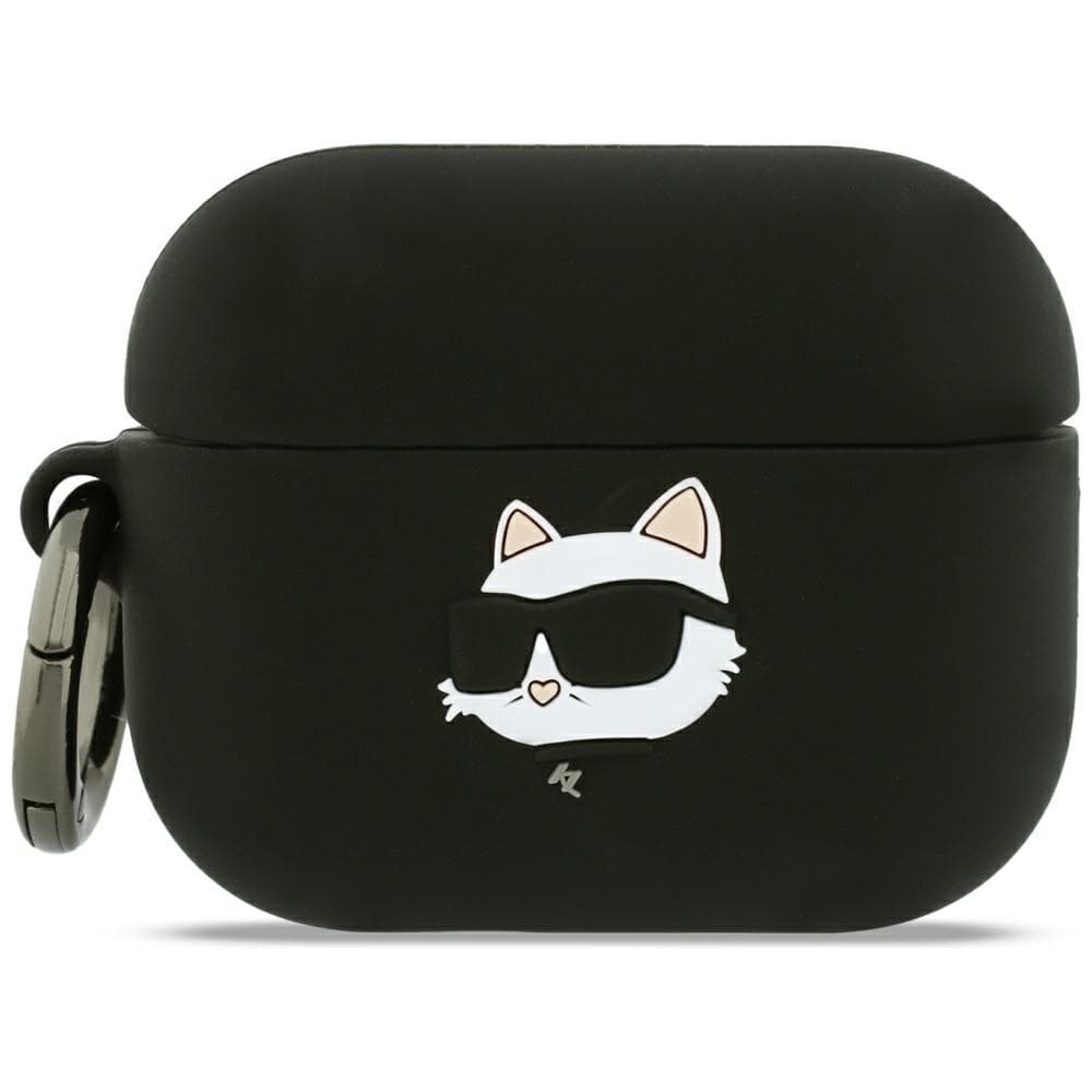 Karl Lagerfeld – silikonová hlava Choupette 3D (KLAP3RUNCHK) – Apple AirPods Pro 3 – černá - náhled 1