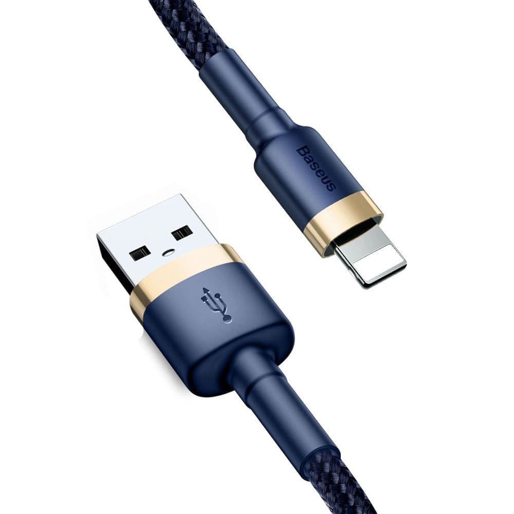 Baseus - datový kabel Cafule (CALKLF-CV3) - USB na Lightning, QC3.0, 1.5A, 2m - modro-zlatý - náhled 1