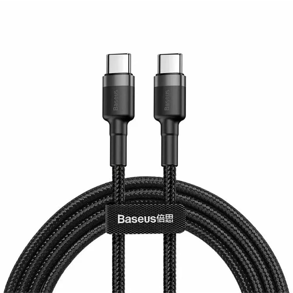 Baseus - (balení 2 ks) datový kabel Cafule (E0418500) - rychlonabíjení, USB-C na USB-C, 60W, 2m - černá / šedá - náhled 1