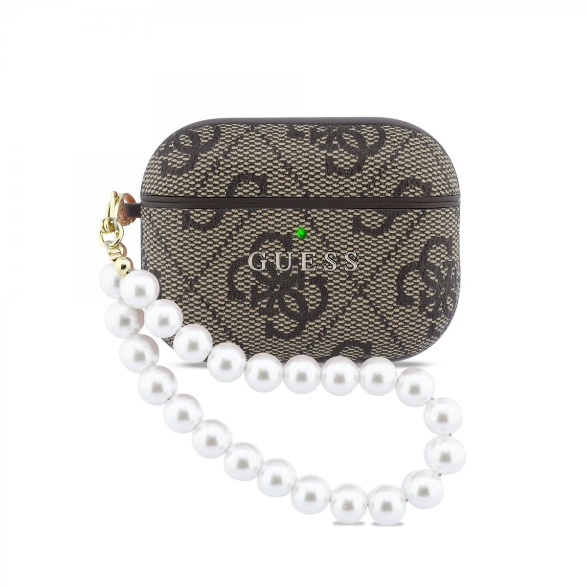 Pouzdro Guess PU 4G Classic Logo Pearl Strap pro AirPods Pro 3 Brown - náhled 1