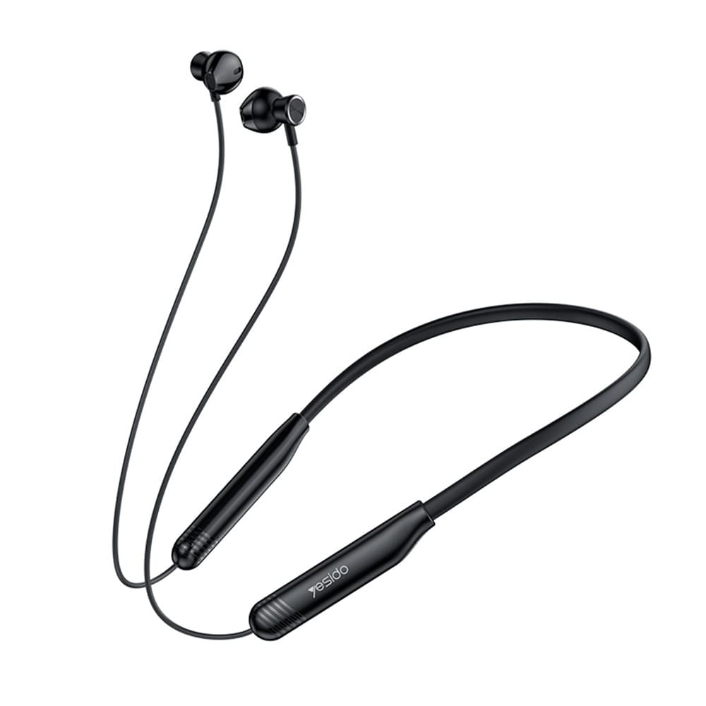 Yesido - bezdrátová sluchátka (YSP20) - magnetická, s nákrčníkem, s Bluetooth V5.3, 400mAh, Type-C - černá