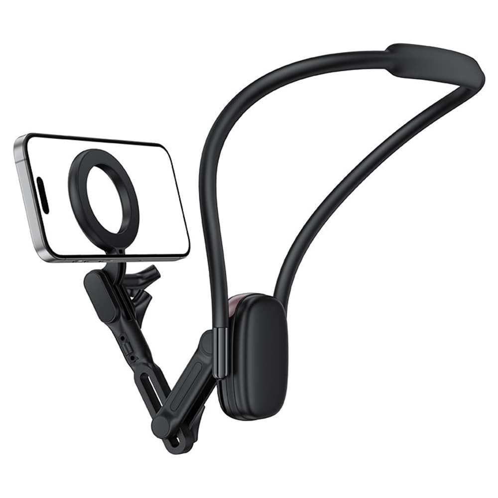 Acefast - držák telefonu na krk (E32) - magnetický úchyt pro GoPro, telefon, 360° nastavitelný, bezpečné uchycení, silné magnety - černý - náhled 1