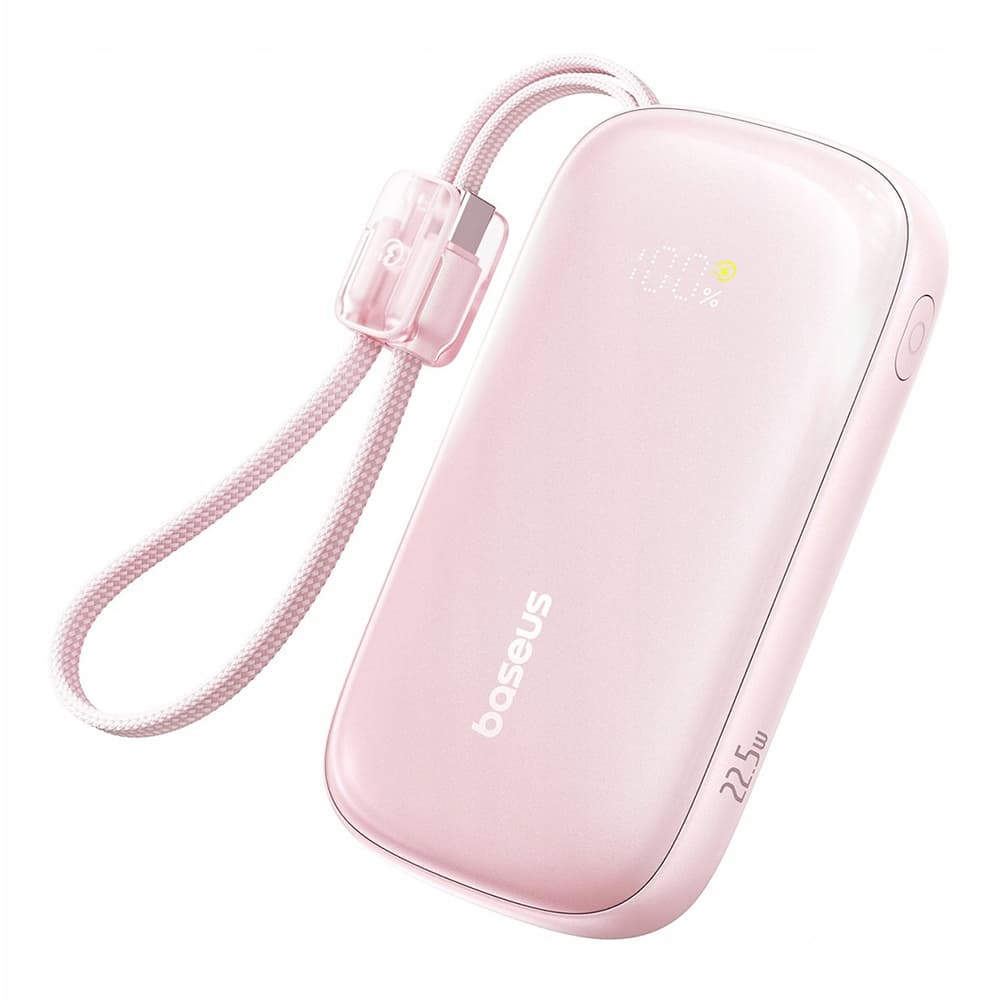Baseus – powerbanka EnerFill FC21 Qpow 3 Ultra (E0027L02) – s odpojitelným kabelem, 10000mAh, 22.5W, USB, USB-C – Nebula Pink - náhled 1