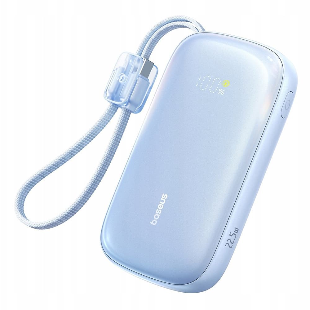 Baseus – powerbanka EnerFill FC21 Qpow 3 Ultra (E0027L03) – s odpojitelným kabelem, 10000mAh, 22.5W, USB, USB-C – Galaxy Blue - náhled 1