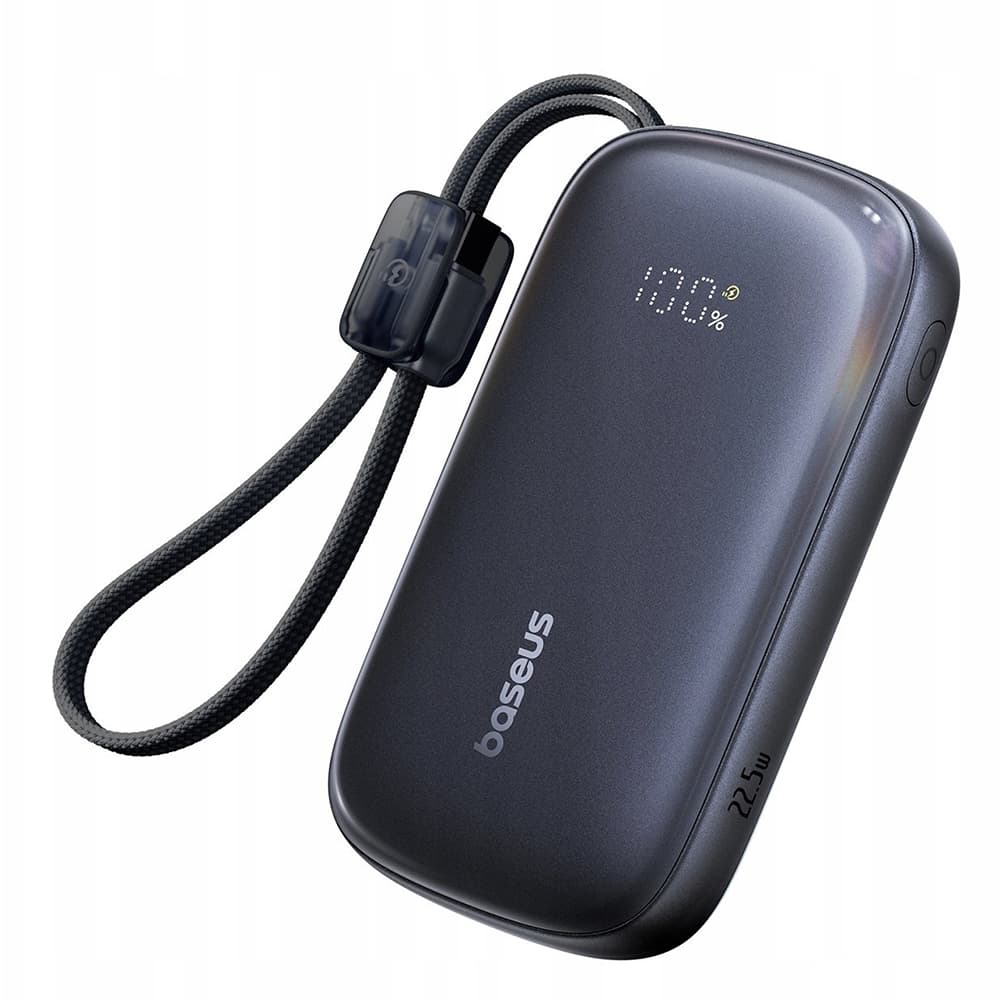 Baseus – powerbanka EnerFill FC21 Qpow 3 Ultra (E0027M00) – s odpojitelným kabelem, 20000mAh, 22.5W, USB, USB-C – Cosmic Black - náhled 1
