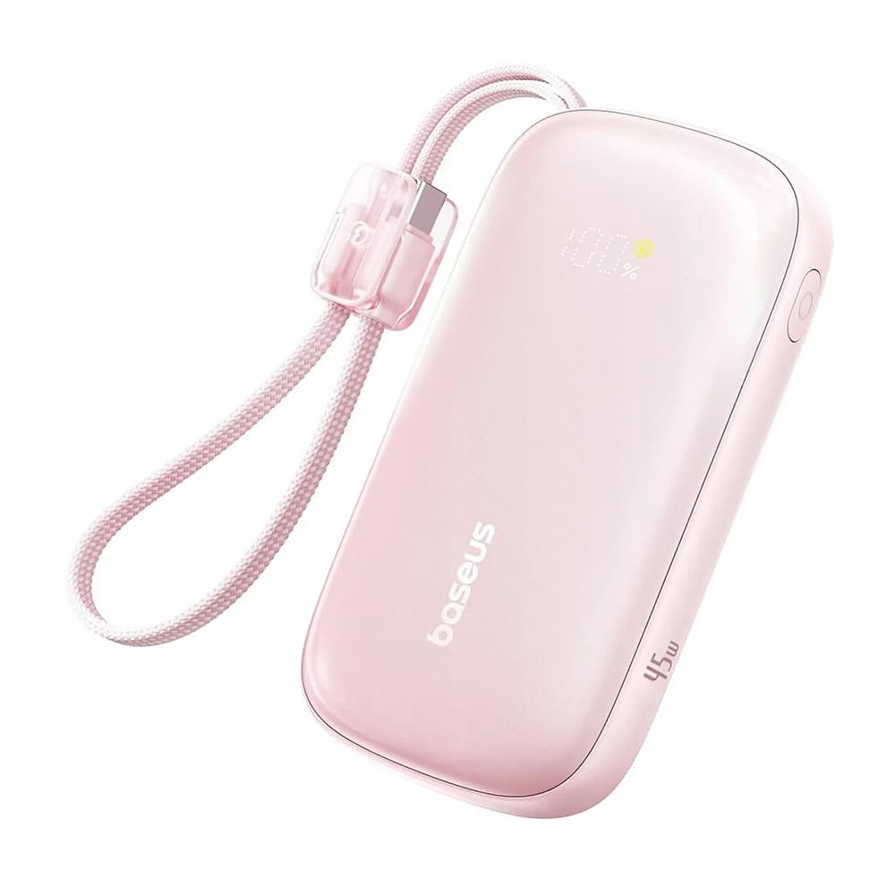 Baseus - powerbanka EnerFill FC21 Qpow 3 Ultra (E0027Q02) - odpojitelný kabel, 10000mAh, 45W, digitální displej - Nebula Pink - náhled 1