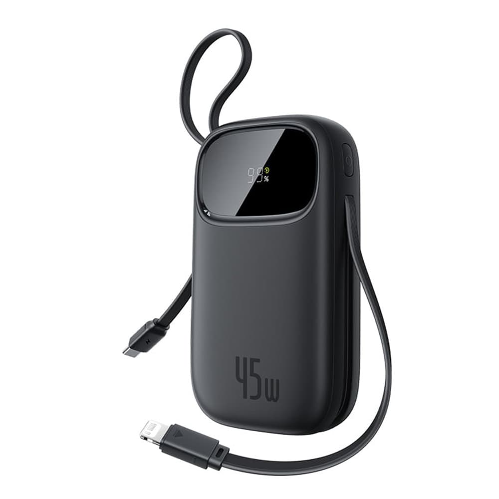 Baseus – powerbanka EnerFill FC31 Qpow 3 (E0028C00) – USB-C/Lightning kabely, 10000mAh, 45W, digitální displej – Cosmic Black - náhled 1