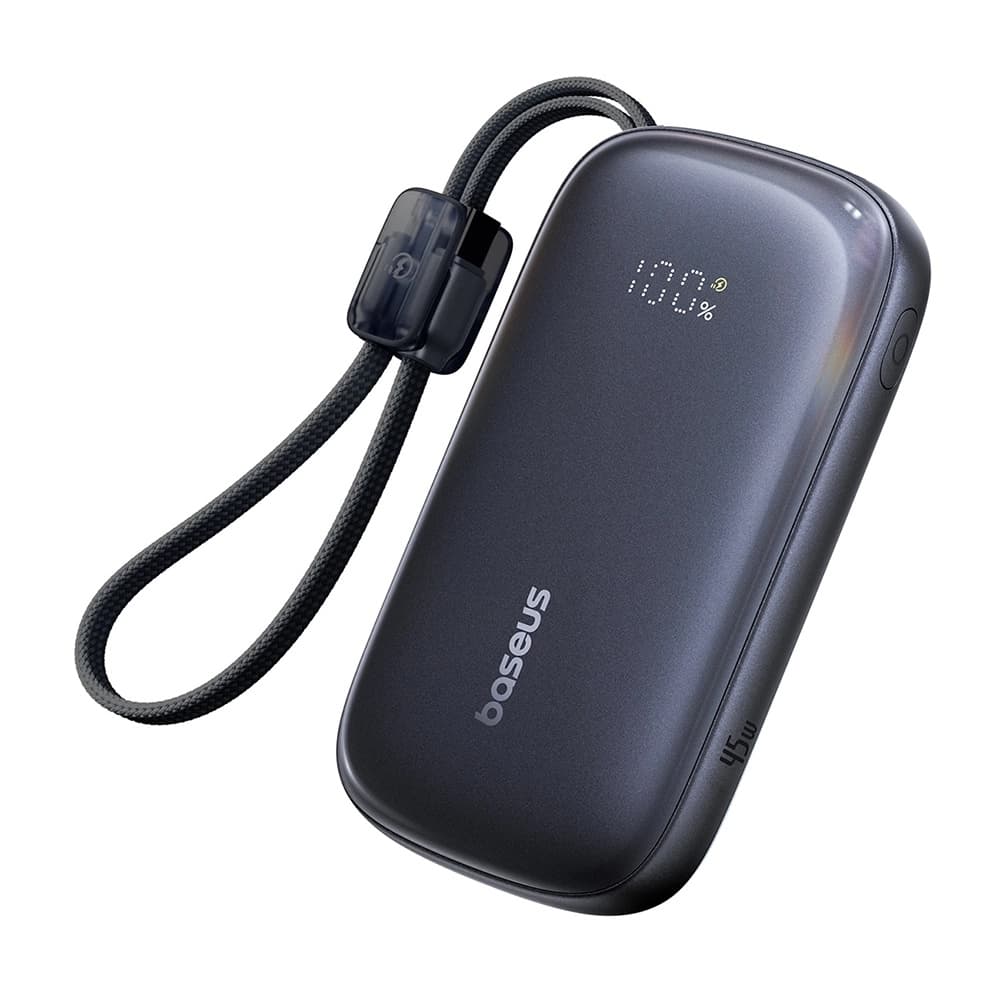 Baseus – powerbanka EnerFill FC21 Qpow 3 Ultra (E0027Q00) – s odpojitelným kabelem, 10000mAh, 45W, USB, USB-C – Cosmic Black - náhled 1