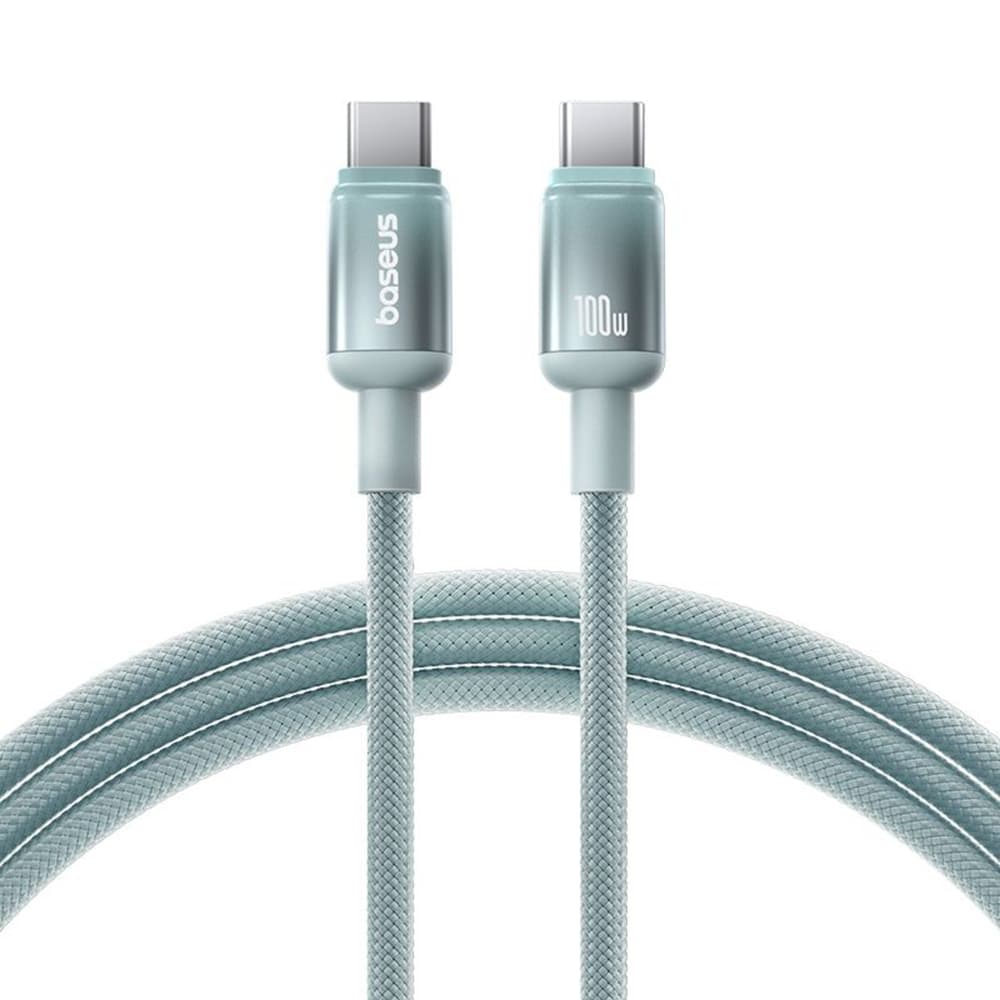 Baseus - datový kabel Discolor (E0420700) - USB-C na USB-C, 100W, 480Mbps, 1m - modrá/zelená - náhled 1