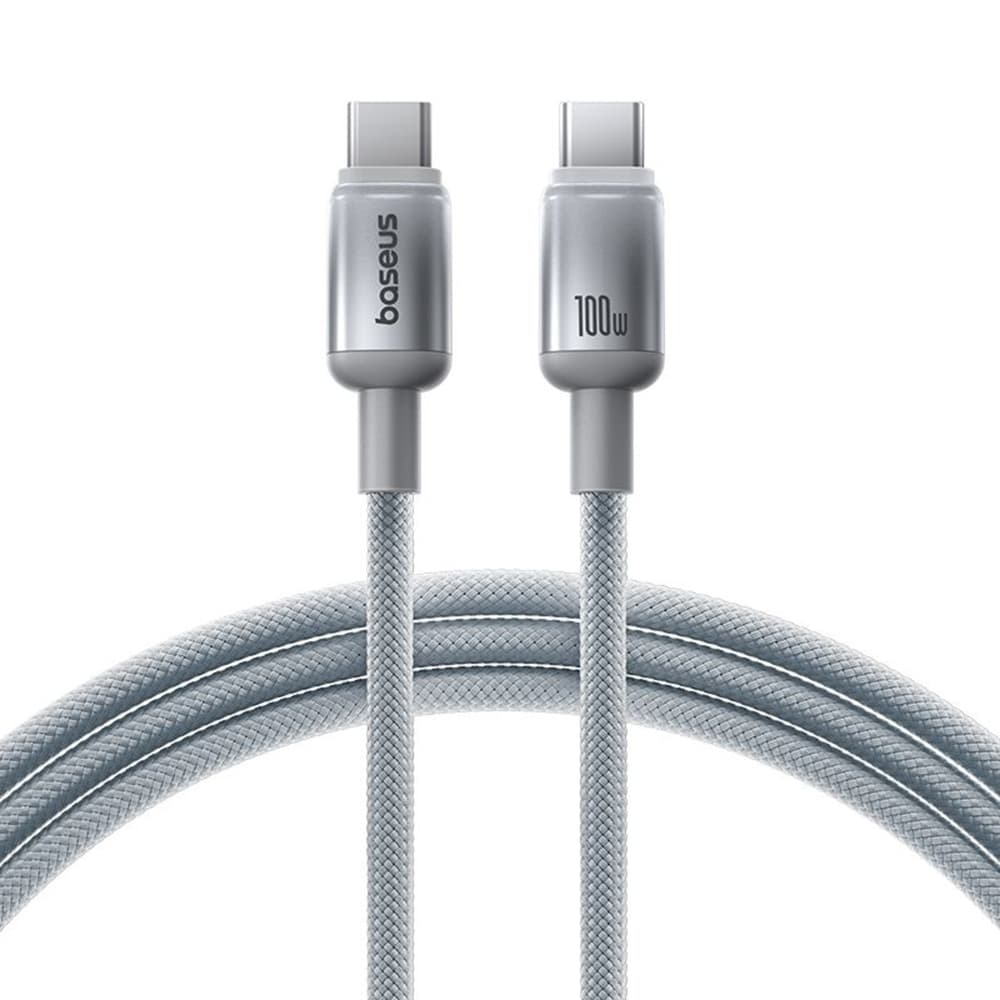 Baseus - datový kabel Discolor (E0420703) - USB-C na USB-C, 100W, 2m - stříbrný - náhled 1