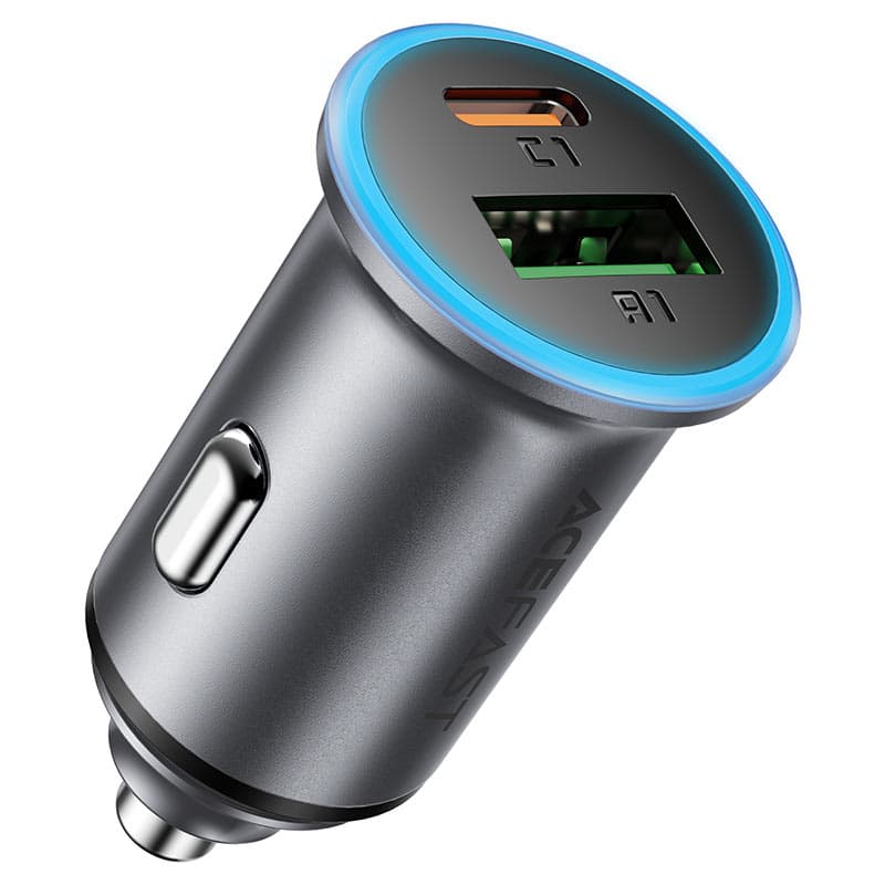 Acefast - nabíječka do auta (B15) - rychlé nabíjení, USB, Type-C, 65W, hliníková slitina - Metal Gray - náhled 1