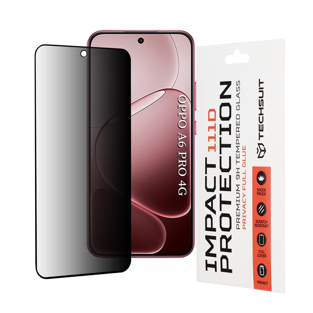 Techsuit - 111D Privacy Full Glue - Oppo A6 Pro 4G / A6 Pro 5G - černá - náhled 1