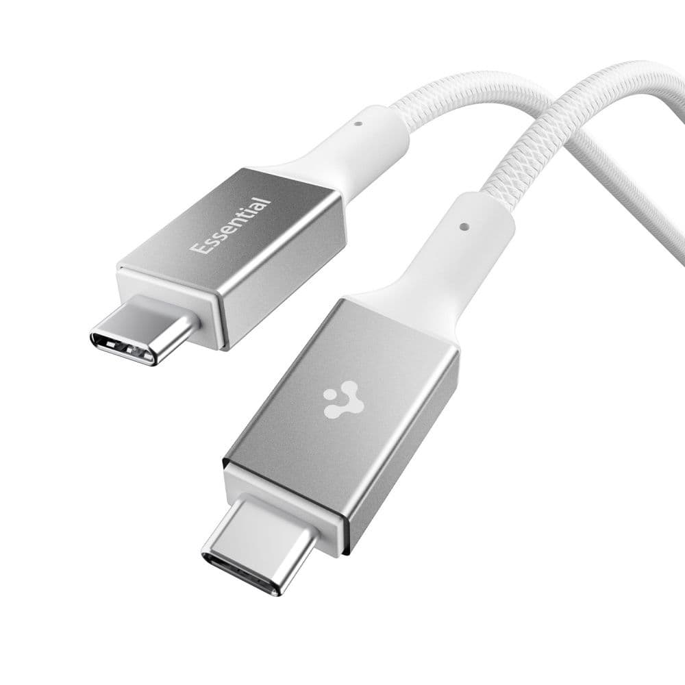 Spigen - datový kabel Essential (EB10010CC) - rychlonabíjení, Type-C na Type-C, 100W, 5Gbps, čip E-Marker, 1m - bílý - náhled 1