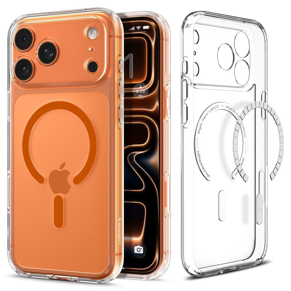 Spigen - Ultra Hybrid MagSafe - iPhone 17 Pro - průhledný / oranžový - náhled 1