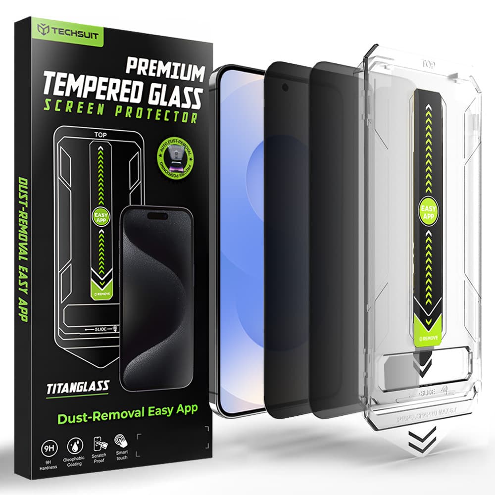 Techsuit - [kompatibilní s odemykáním otiskem prstu] TitanGlass CrystalHD (2 kusy) - Samsung Galaxy S26 - Soukromí - náhled 1