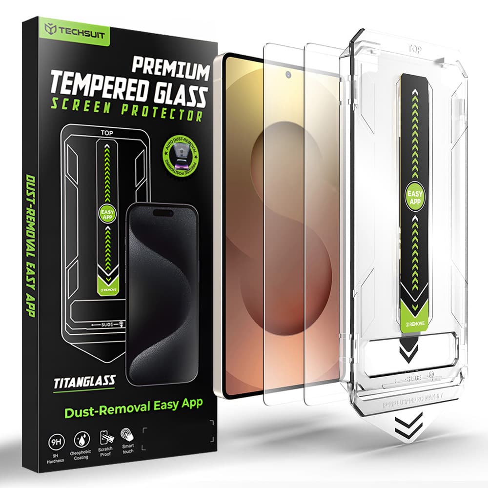 Techsuit - [kompatibilní s odemykáním otiskem prstu] TitanGlass CrystalHD (2 balení) - Samsung Galaxy S26 Ultra - čirý - náhled 1