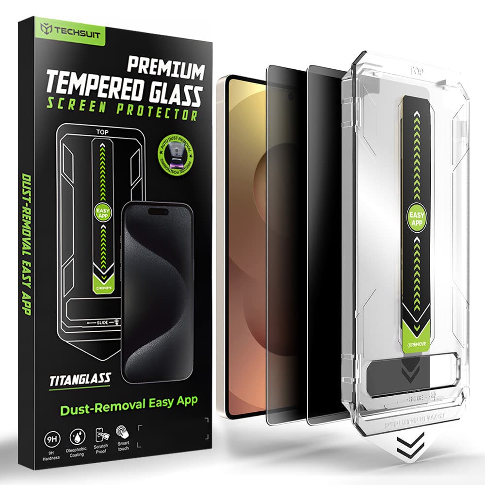 Techsuit - [kompatibilní s odemykáním otiskem prstu] TitanGlass CrystalHD (2 kusy) - Samsung Galaxy S26 Ultra - ochrana soukromí - náhled 1