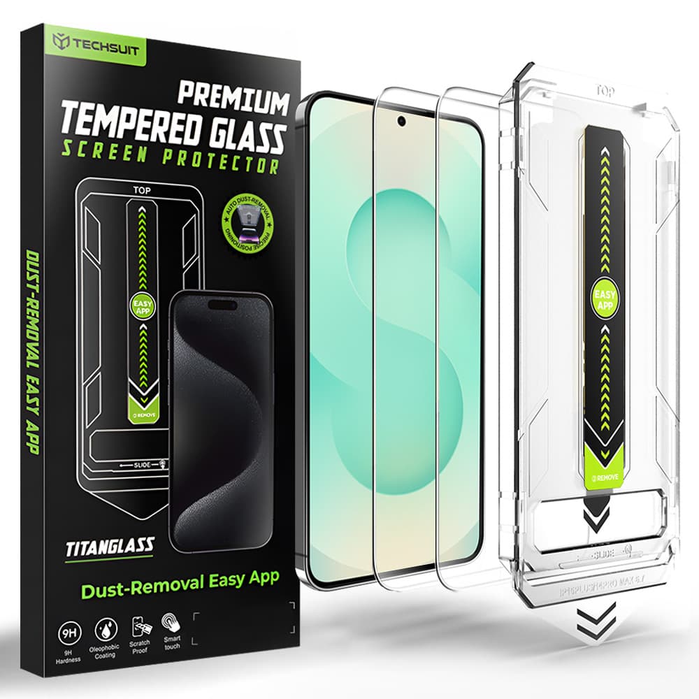 Techsuit - [kompatibilní s odemykáním otiskem prstu] TitanGlass CrystalHD (2 balení) - Samsung Galaxy S26 Plus - čirý - náhled 1