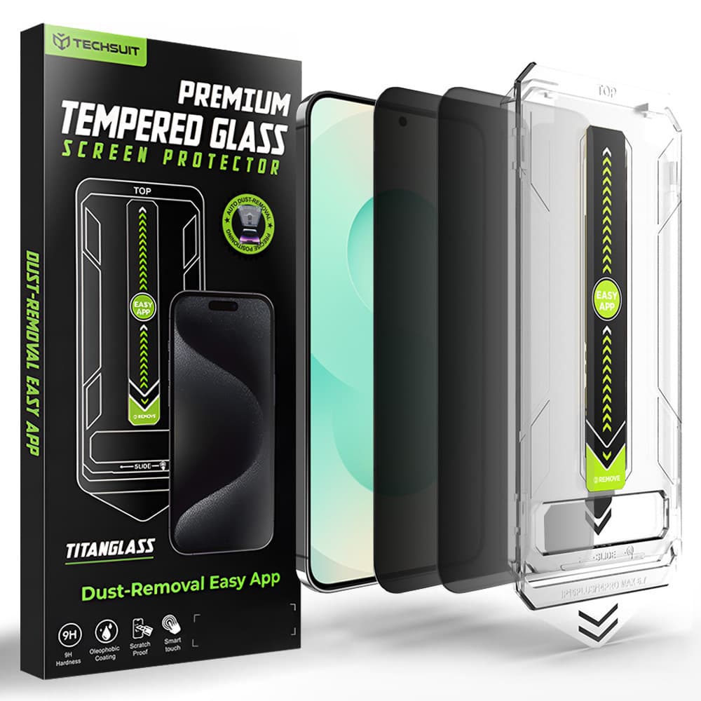 Techsuit - [kompatibilní s odemykáním otiskem prstu] TitanGlass CrystalHD (2 balení) - Samsung Galaxy S26 Plus - soukromí - náhled 1