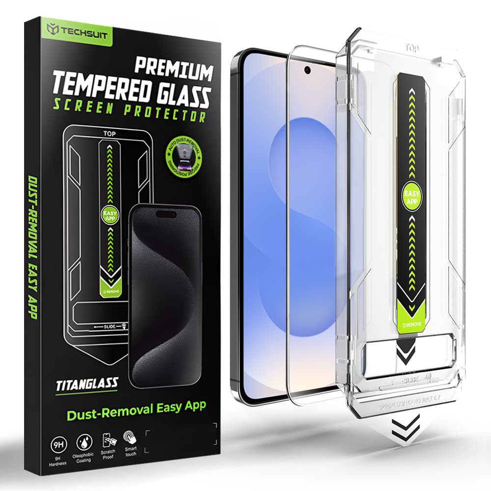 Techsuit - [kompatibilní s odemykáním otiskem prstu] TitanGlass CrystalHD - Samsung Galaxy S26 - čirý - náhled 1