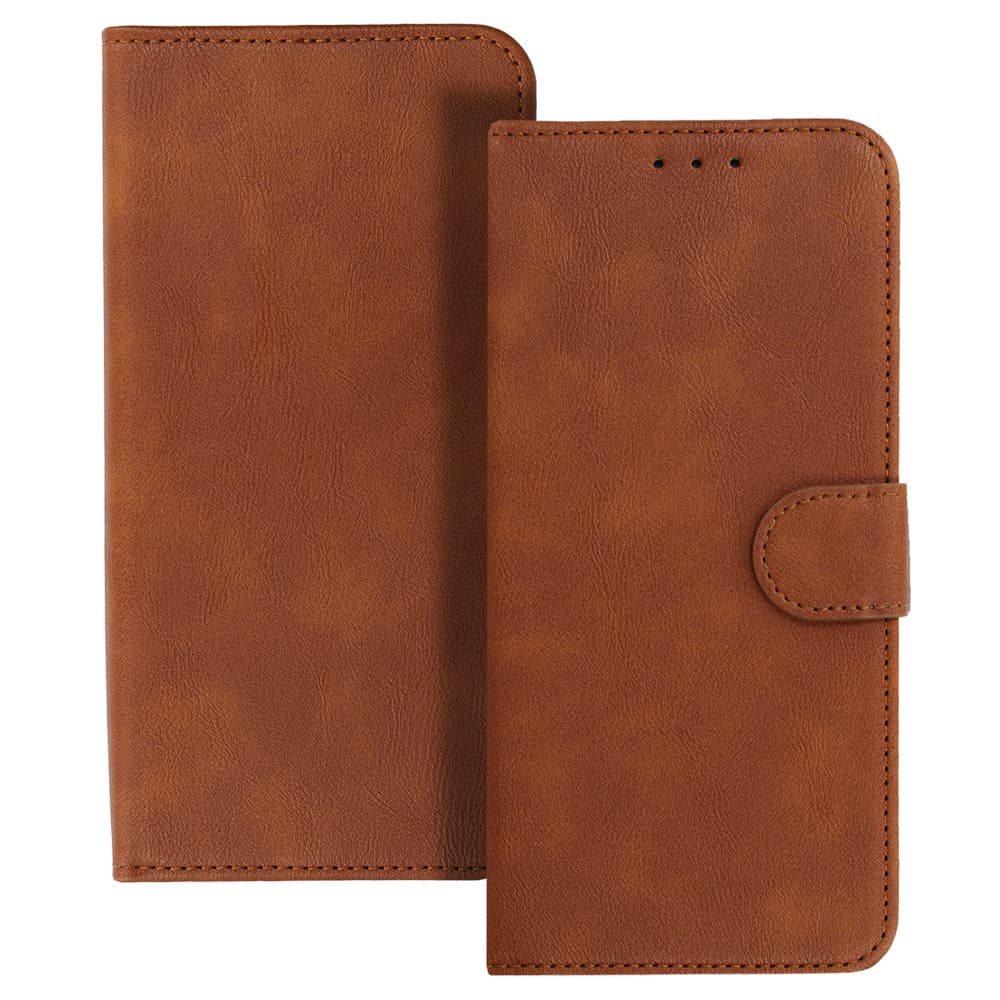Univerzální knížkové pouzdro COMMON (SIZE XXL) pro Samsung S25 Ultra/S24 Ultra/M35/M23/A16 5G/Xiaomi Redmi 14C brown