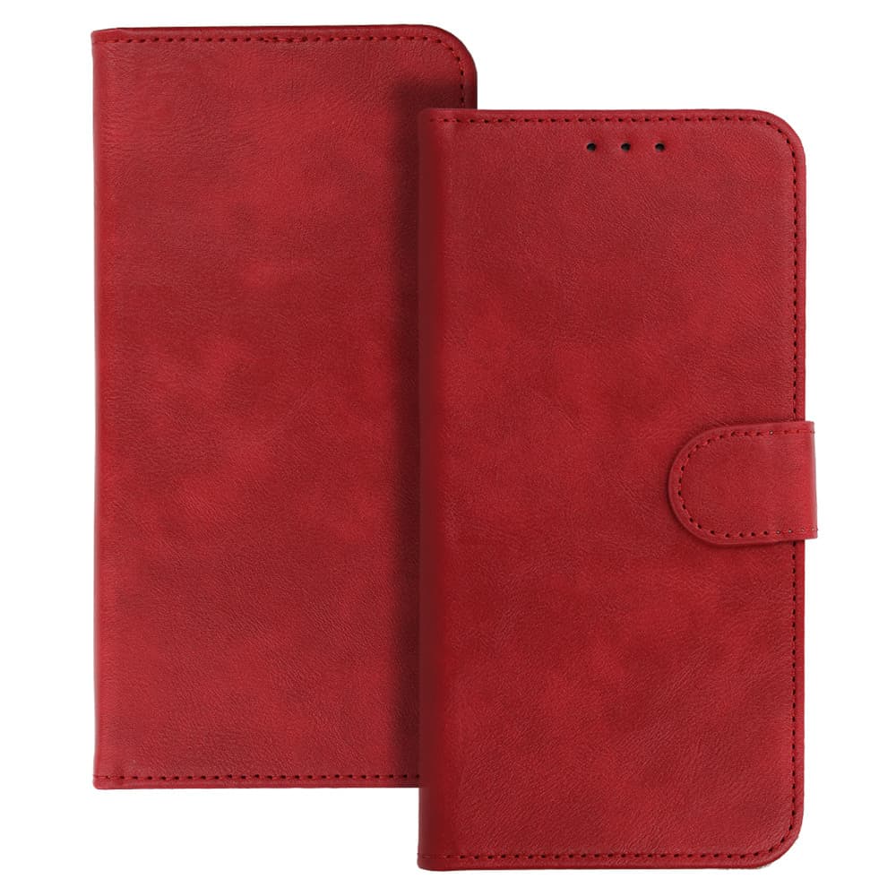 Univerzální knížkové pouzdro COMMON (SIZE XXL) pro Samsung S25 Ultra/S24 Ultra/M35/M23/A16 5G/Xiaomi Redmi 14C red