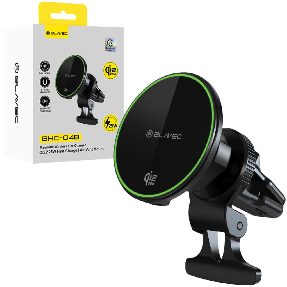 Držák do auta Blavec BHC-04B Qi2.2 25W Magnetic s bezdrátovým nabíjením (BHC04B-MAVIB) černý