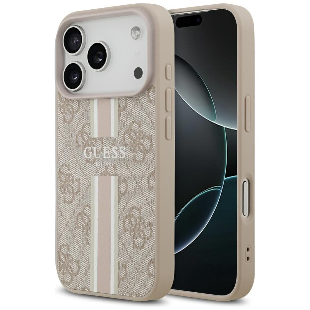 Guess - pevné pouzdro 4G Printed Stripes MagSafe (GUHMP17LP4RPSP) - iPhone 17 Pro - růžové - náhled 1